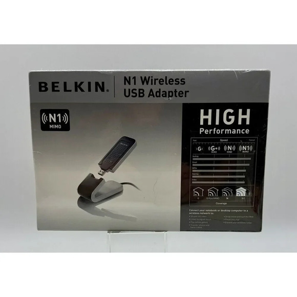 Belkin N1 Wireless Network Adapter USB 2.0 F5D8051 See Note - Picture 1 of 6